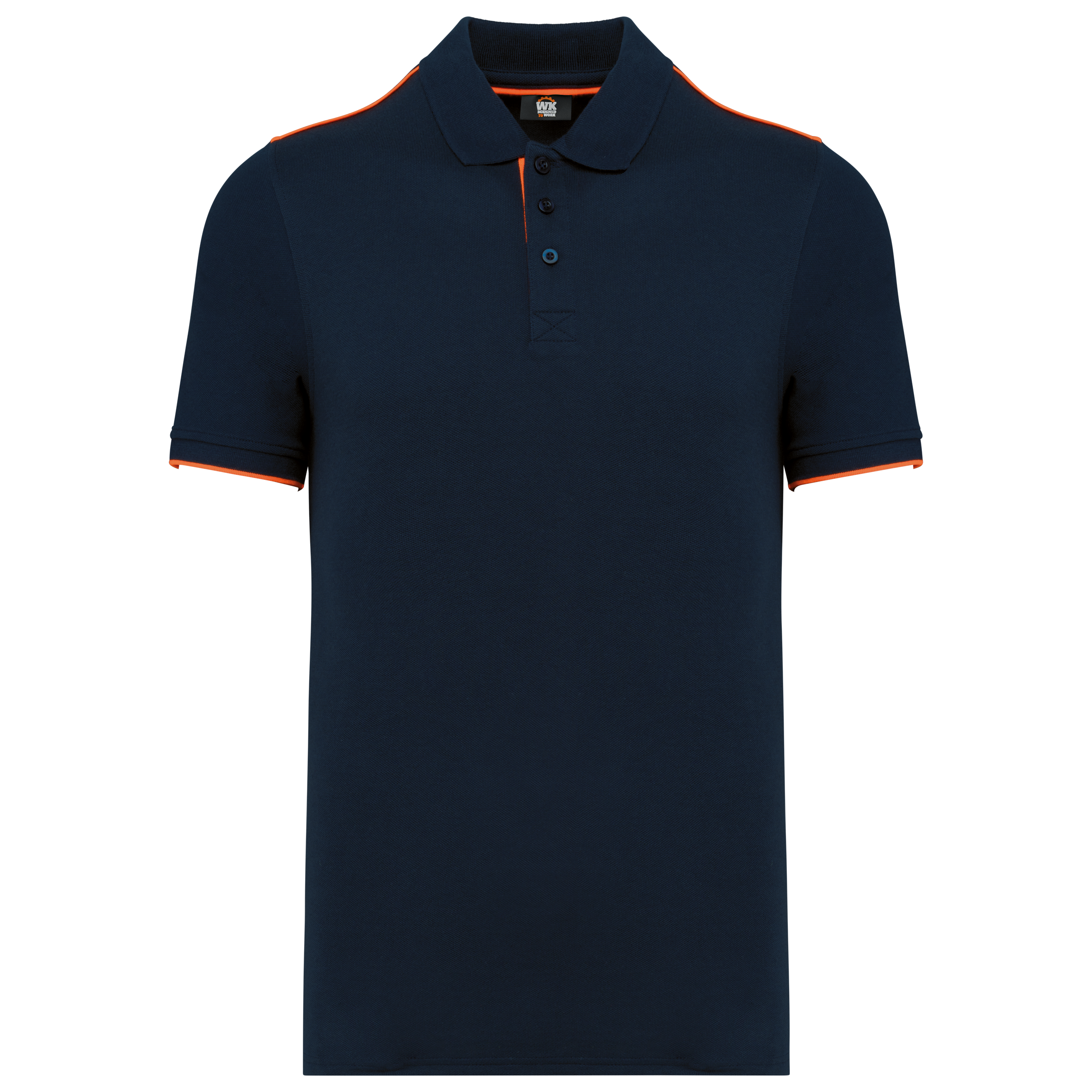 navy/fluorescent orange