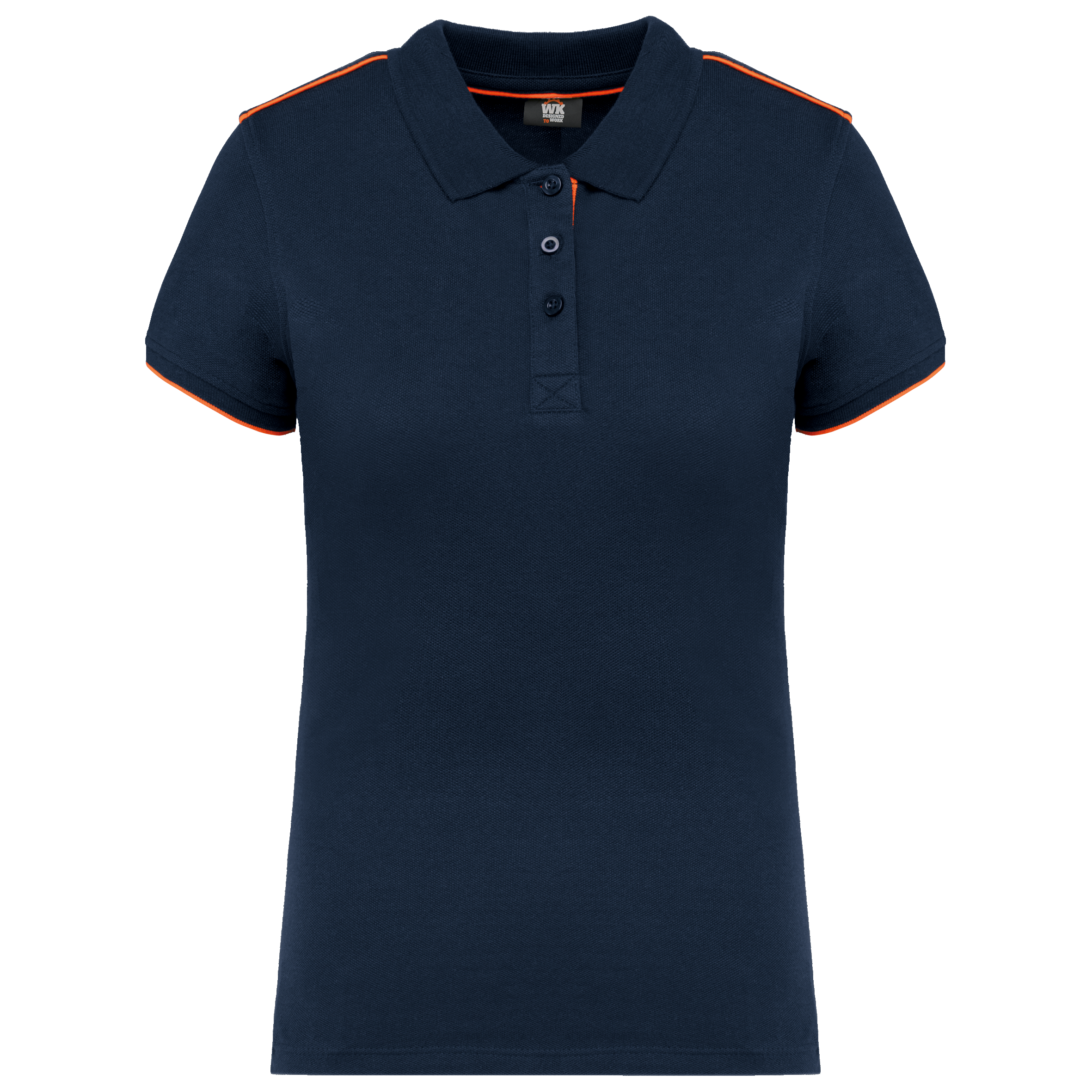 navy/fluorescent orange