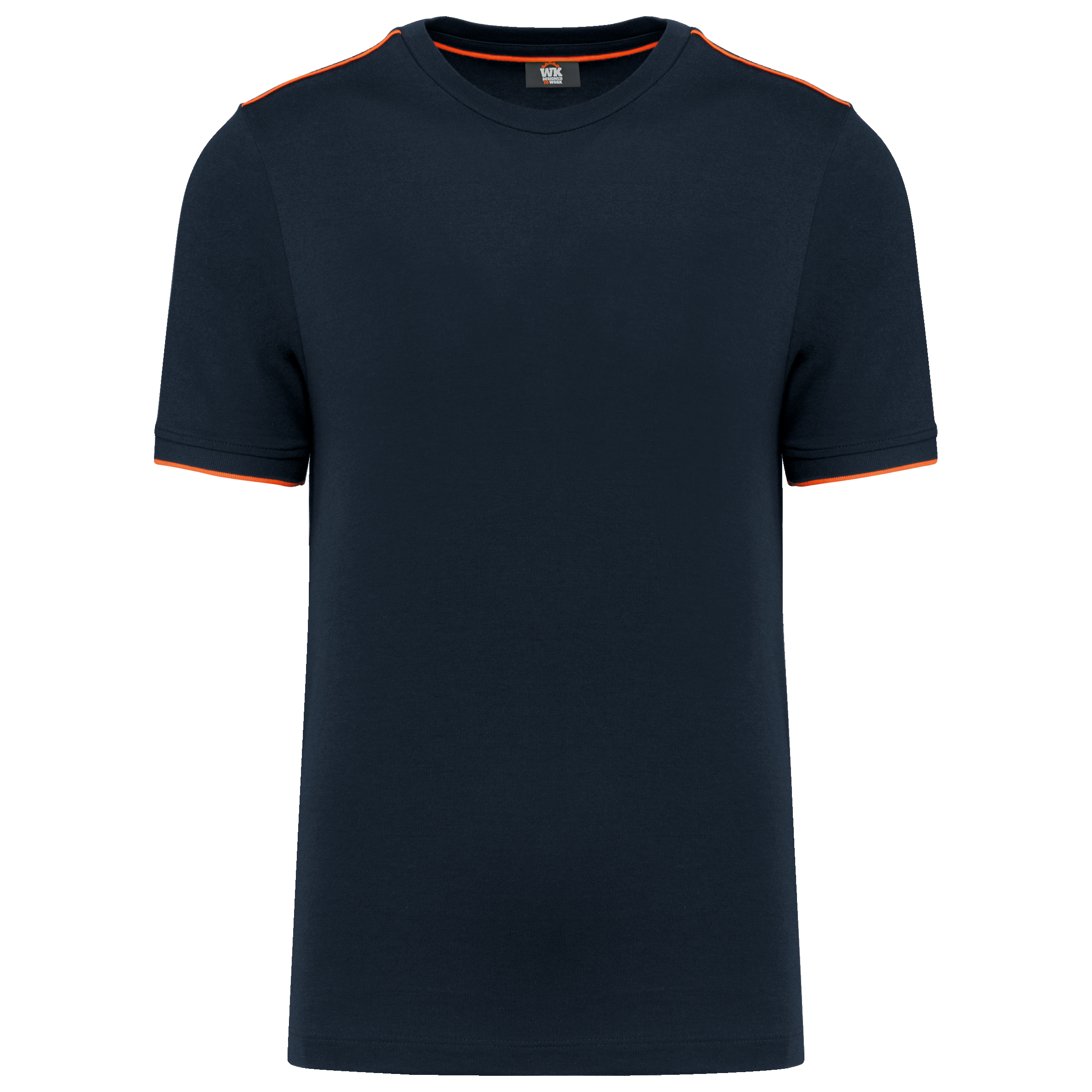 navy/fluorescent orange