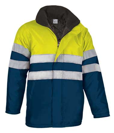 amarillo fluor-azul marino