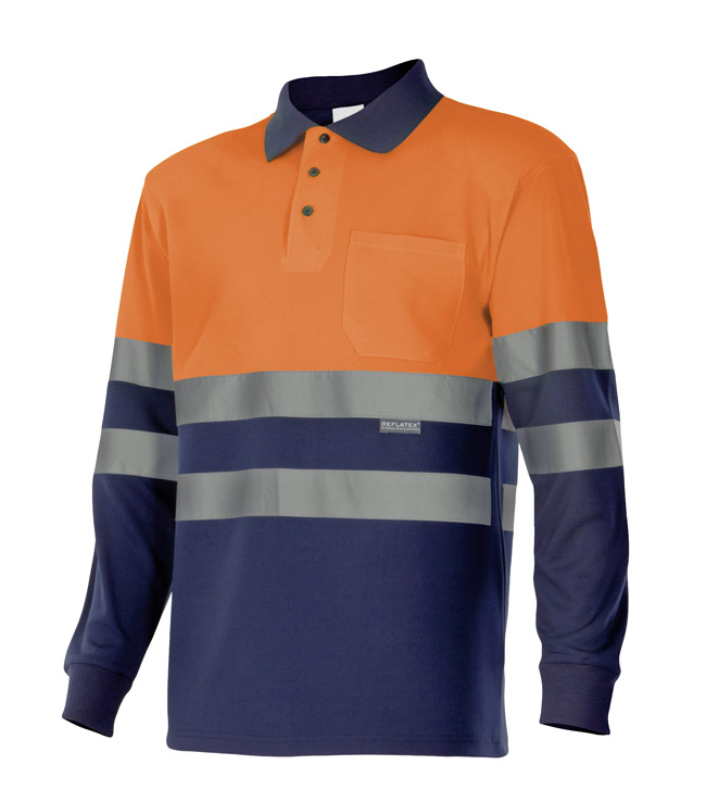 Naranja flúor/Azul marino